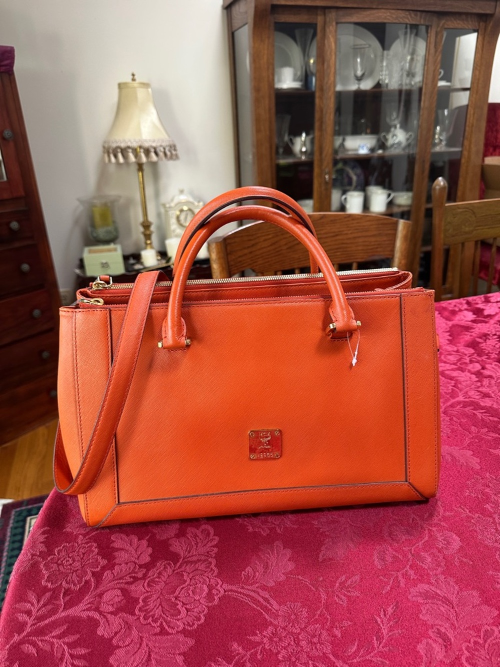 MCM Orange Leather 2-Way Bag